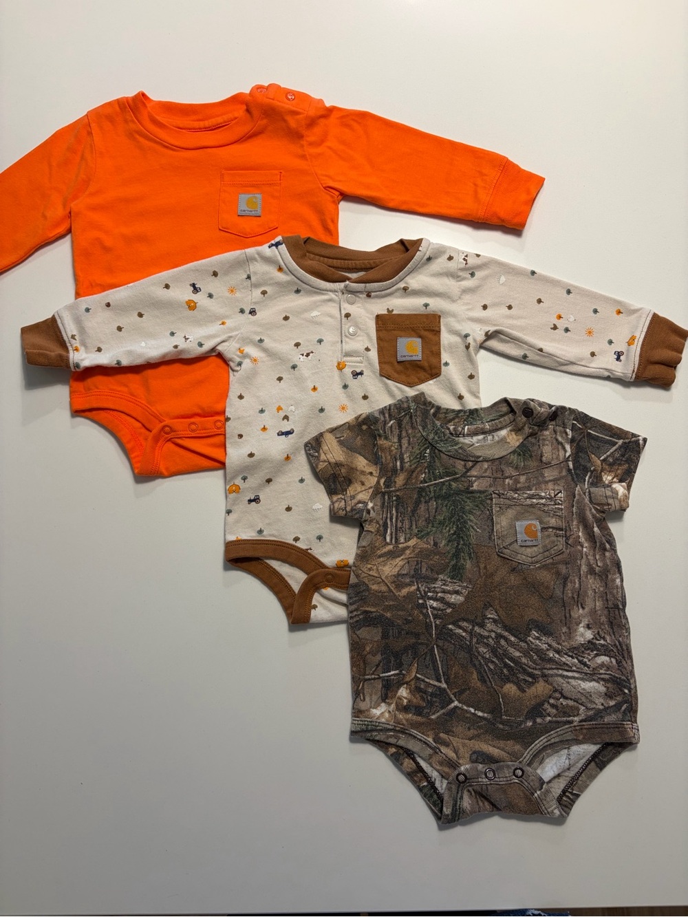 Baby Carhartt Onesie Bundle (0-6M) - $16